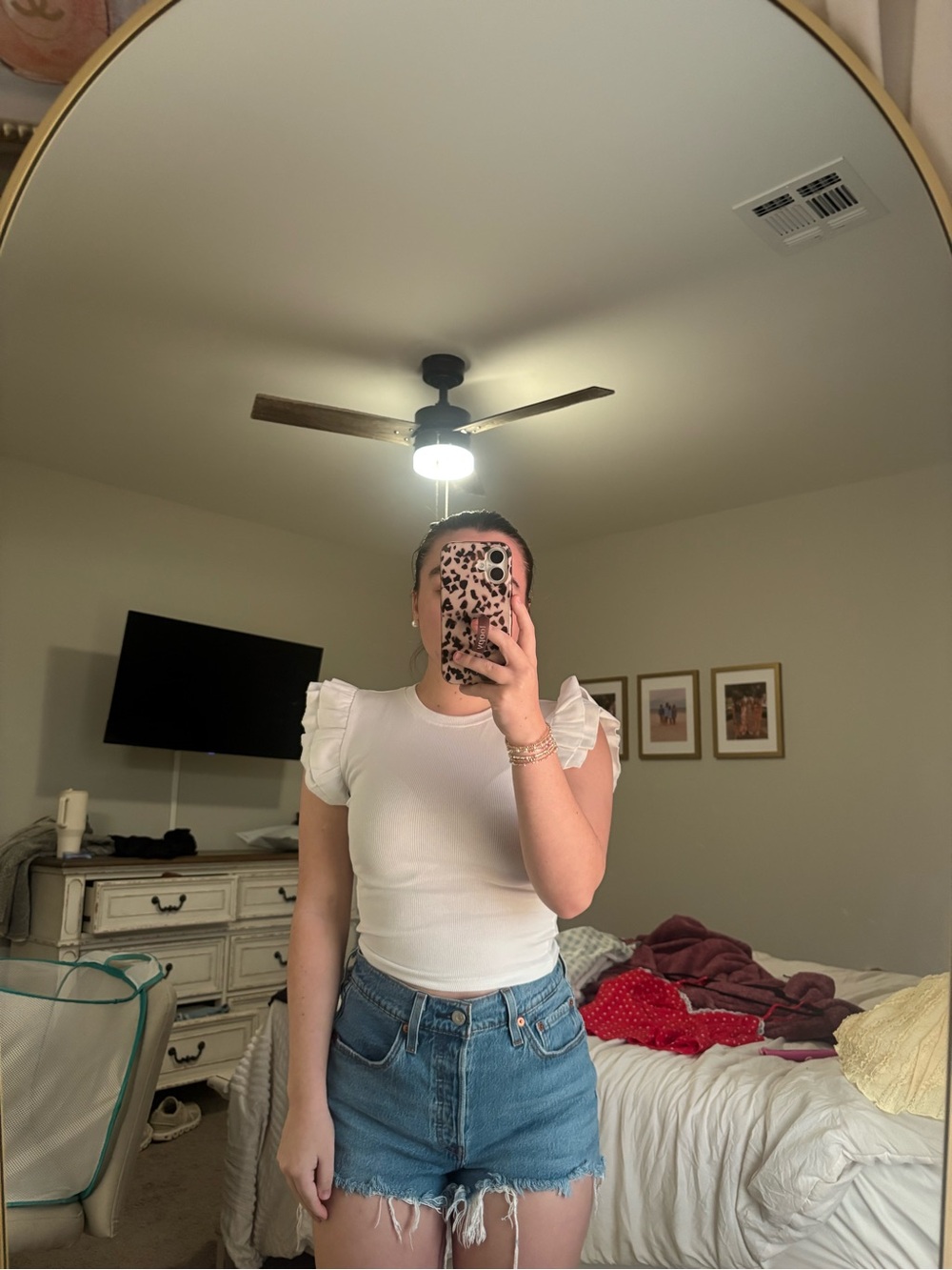 Zara White Ruffle Sleeve Women’s Top